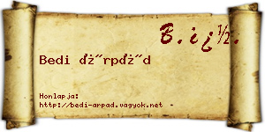 Bedi Árpád névjegykártya